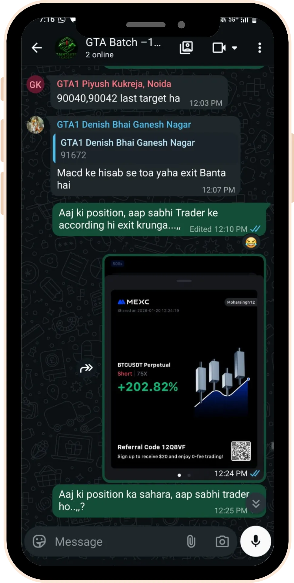 Student Review 11 Options trading course student feedback and performance result image