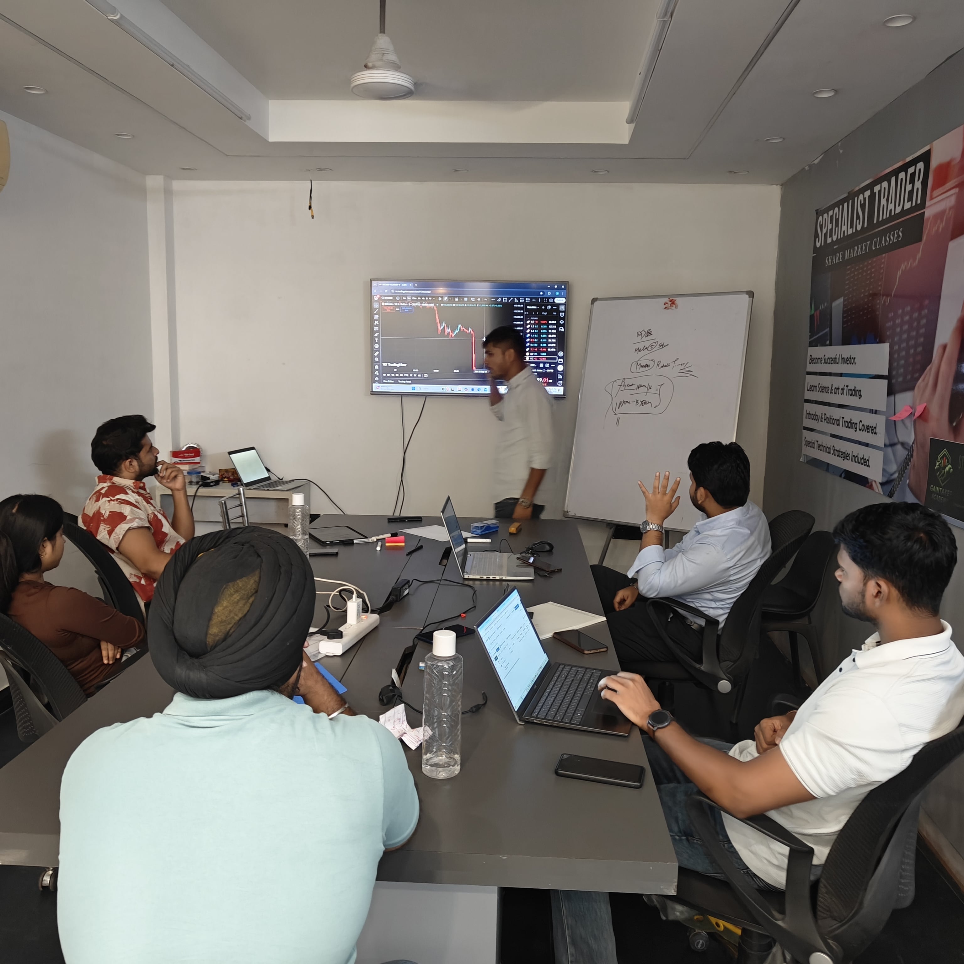 Stock Market Training Classroom 2 Stock market classroom setup at Gain Taker Academy